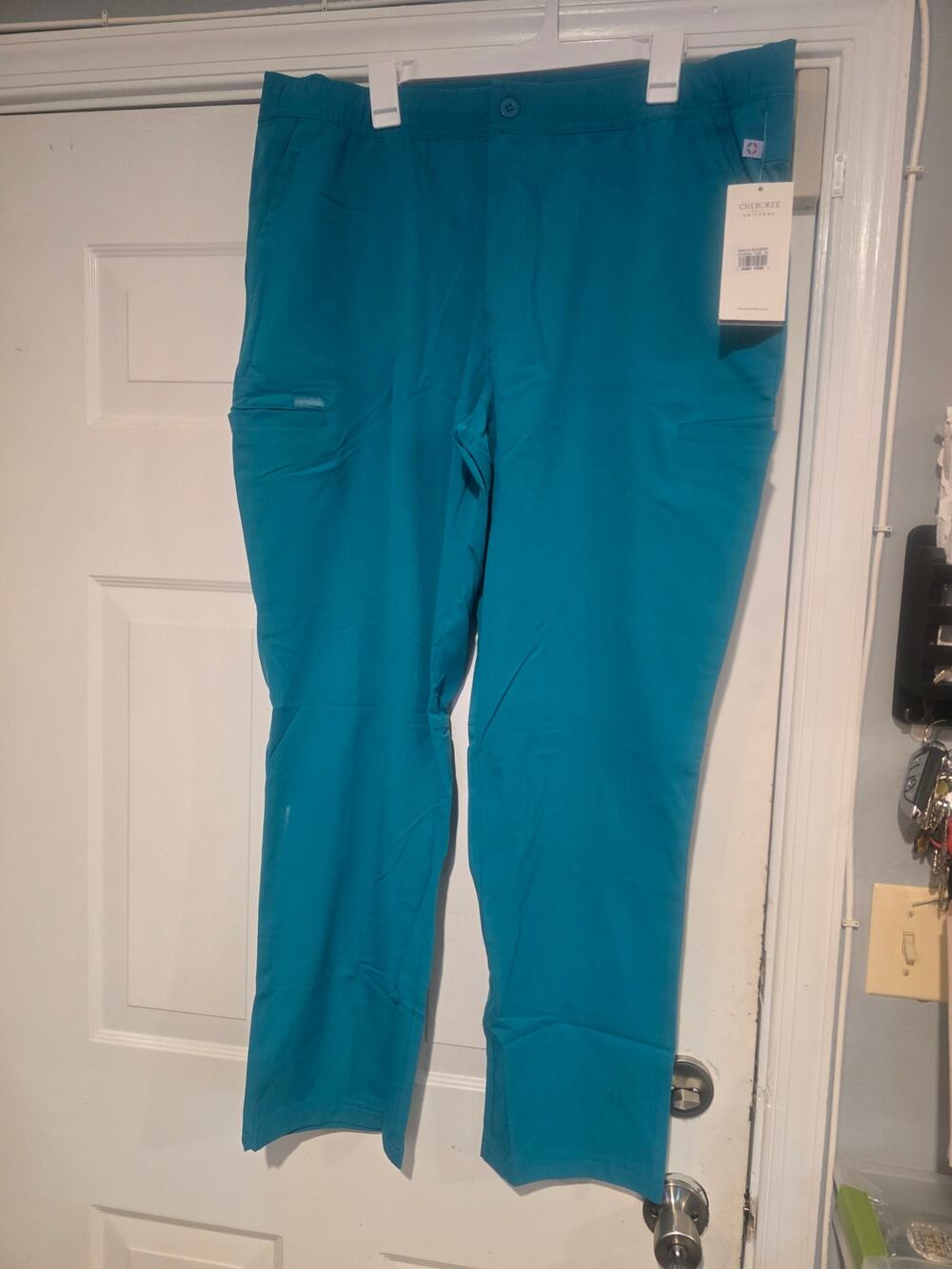 Cherokee Euphoria Men’s M Teal Blue Cargo Scrub Pants CK205A NWT